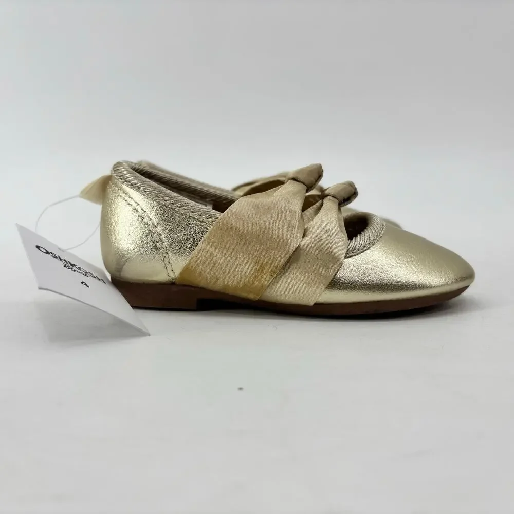 OshKosh B'gosh Size 4 Gold Ballet Flats Girls Baby Kidd Toddler